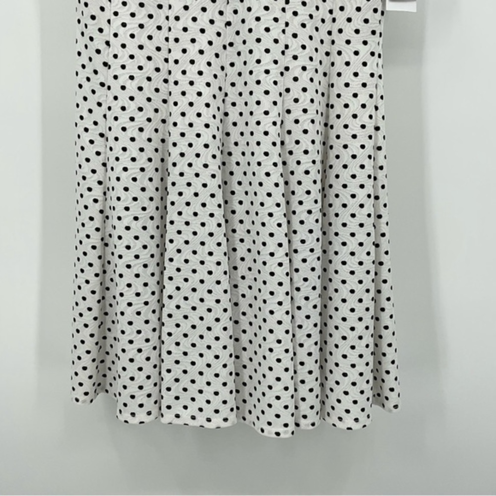 Danny & Nicole White Dress with Black Polka Dots Size 14P NWT E10 - Picture 3 of 11
